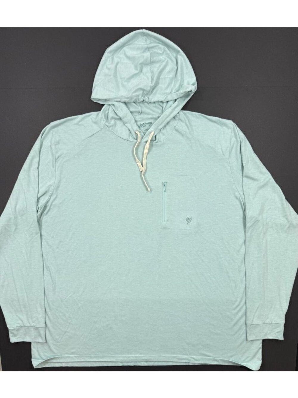 Duck Camp Mens Bamboo Hoodie Sz 3XL Blue Lightweight Sun Hooded Shirt Fishing